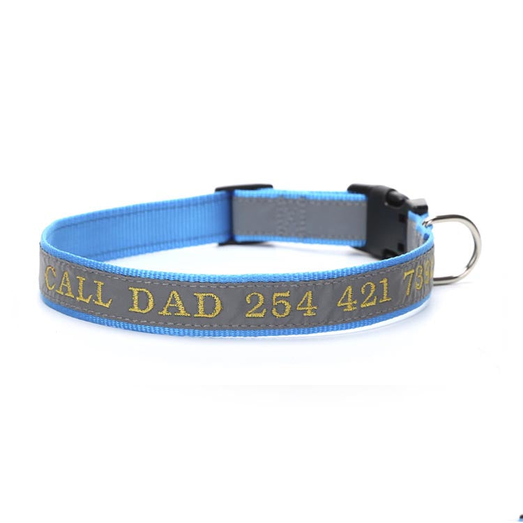 Personalized Embroidered Reflective Dog Collar