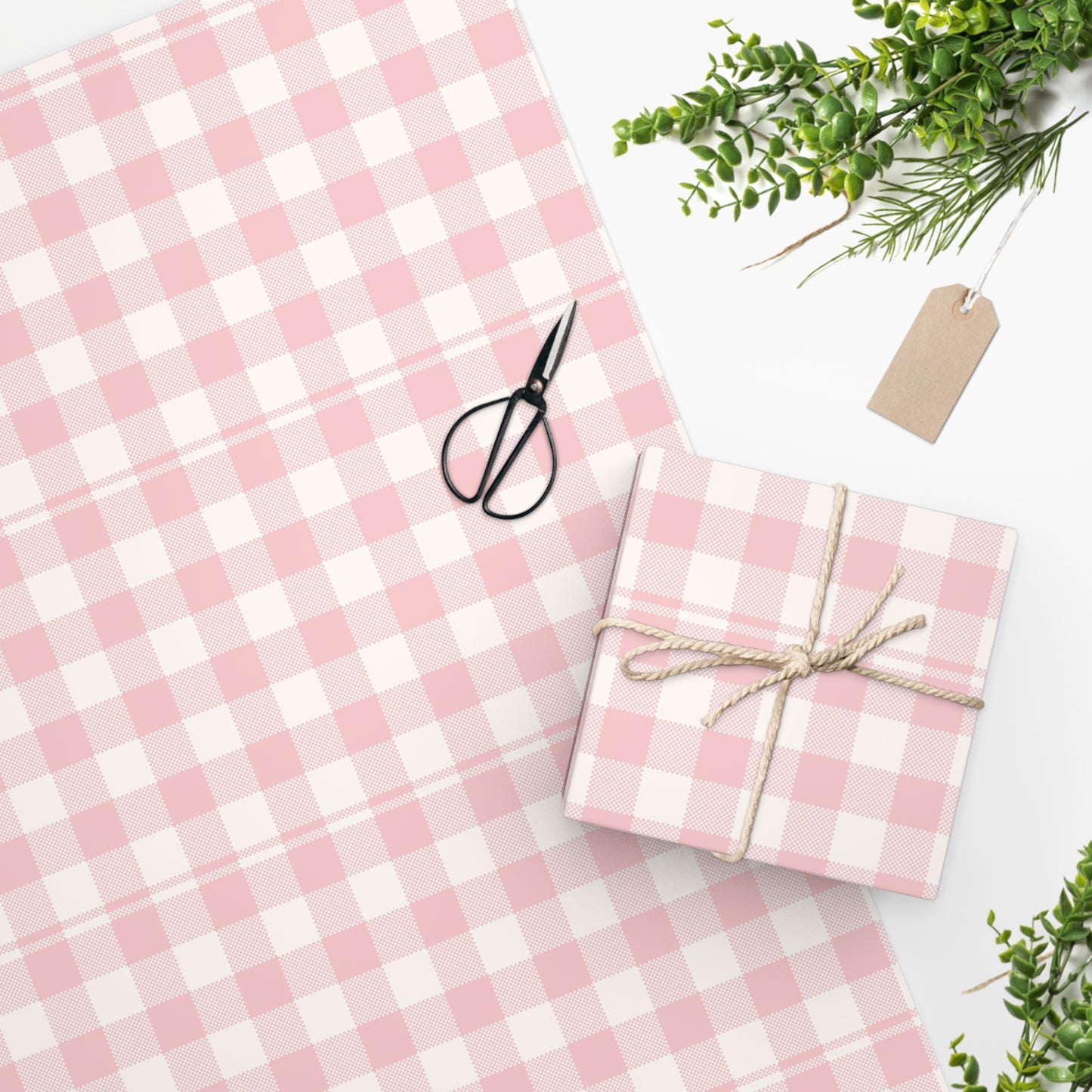 Pink Gingham Wrapping Paper