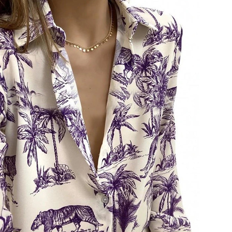 Purple Tiger Print Blouse