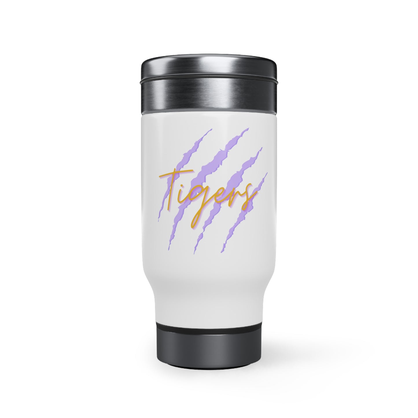 Tigers Stainless Steel Travel Mug with Handle, 14oz