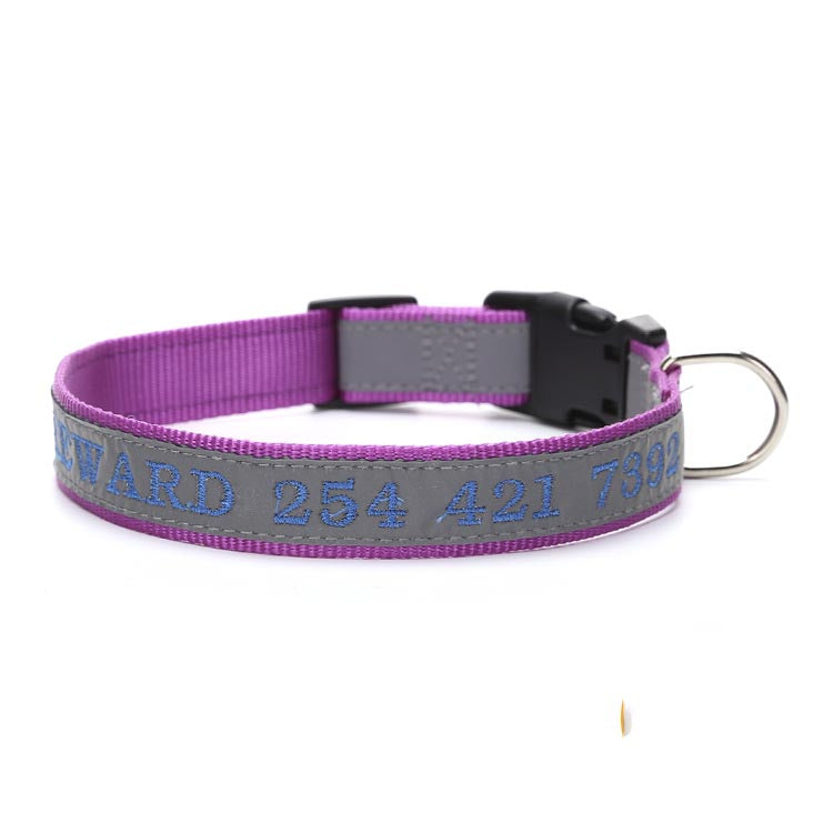 Personalized Embroidered Reflective Dog Collar