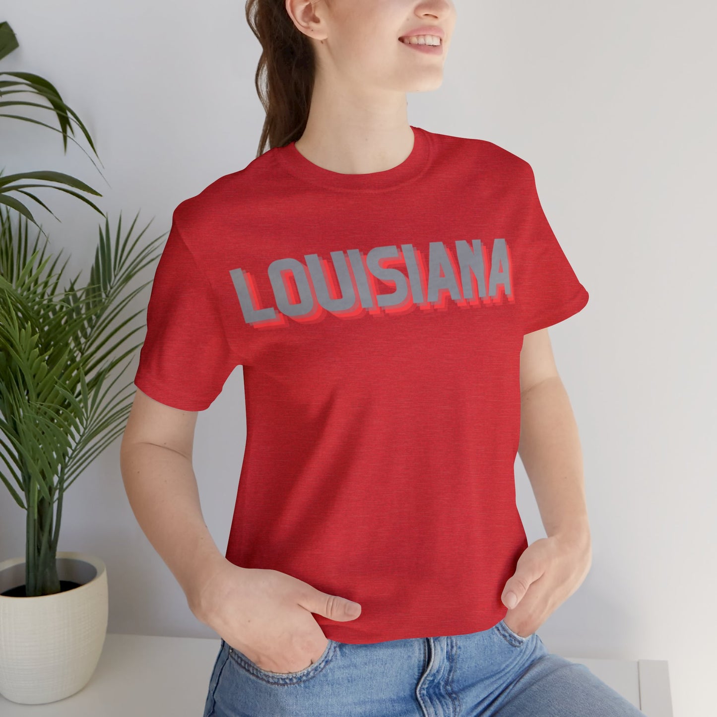 Louisiana Pride Jersey T-Shirt (Red)