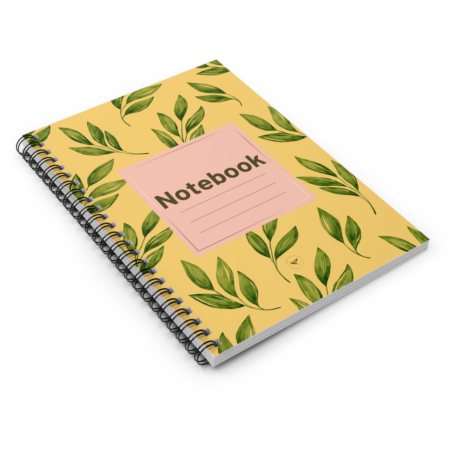 Yellow & Green Leafy Spiral Notebook - Ruled Line