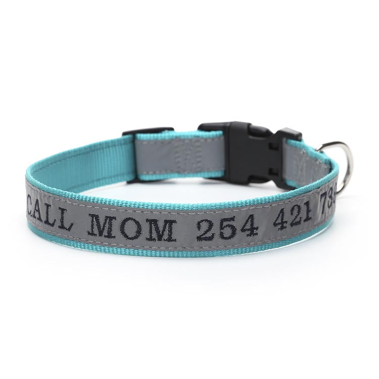 Personalized Embroidered Reflective Dog Collar