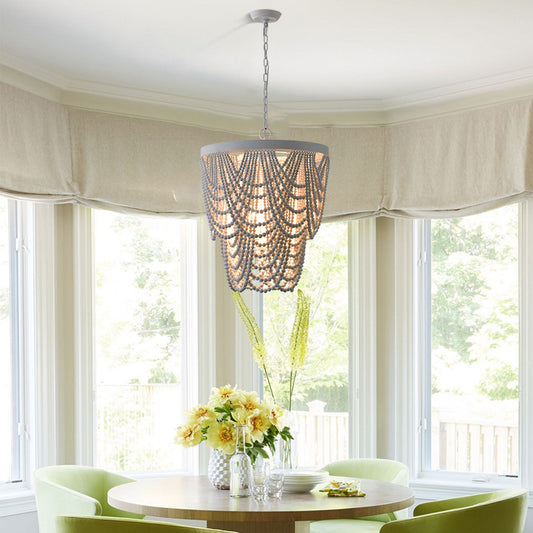 Wooden Bead Chandelier